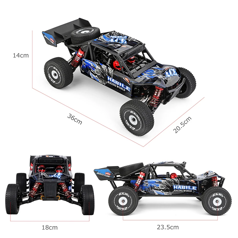 Гоночный автомобиль WLtoys 124018 124019 1/12 2 4G 60 км/ч 4WD высокоскоростной для бездорожья