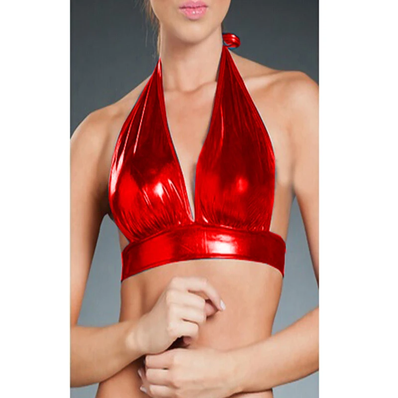 Женский Блестящий металлический бюстгальтер с открытой спиной 10 цветов ночная