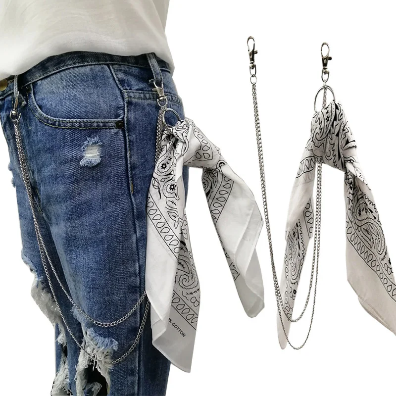 Двухслойный женский шарф в стиле панк рок стильный хип хоп Модный джинсовые