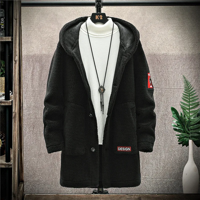 Мужское длинное зимнее пальто модная повседневная утепленная однобортная