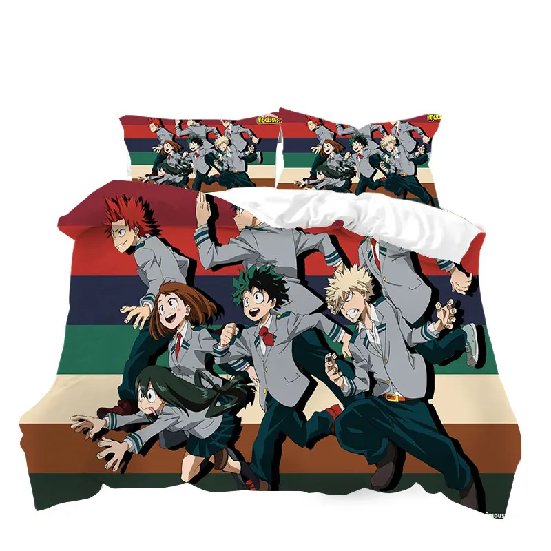 

My Hero Academia Bed sheet and quilt cover 3D printed Bedding Set Pillowcase Single Twin Double Full Queen King