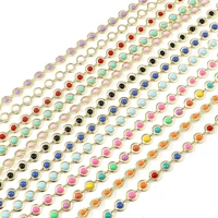 enamel beads chains findings gold color chain multicolor for women girl necklace bracelet earrings diy jewelry anklet making 1m