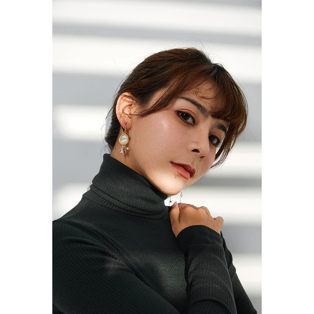 Yhpup Rose Flower Natural Stone Dangle Earrings Exquisite Romantic Elegant Christmas Gift for Women Party Jewelry New | Украшения и