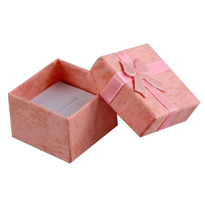 

48Pcs Fashion Jewelry Box, Ring Earring Jewelry Display Gift Box Bowknot Square Case