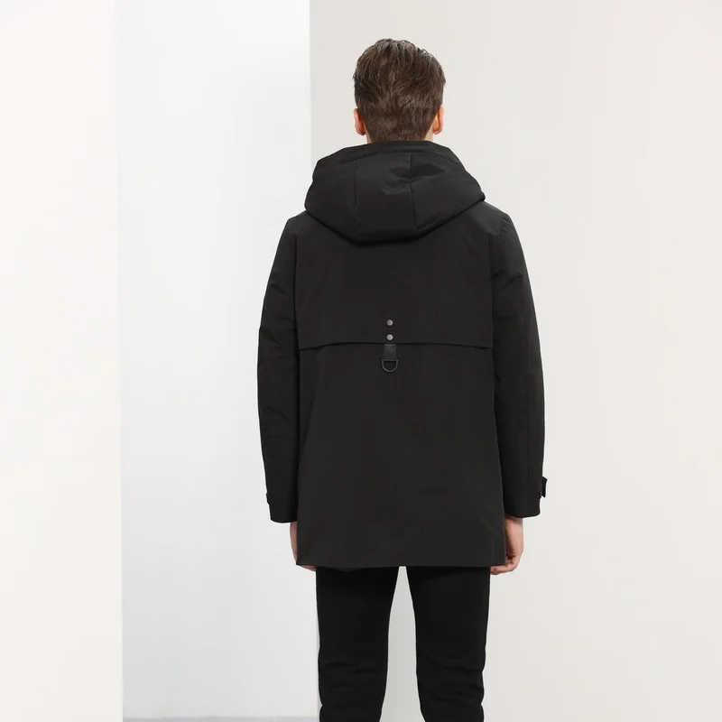 The New Men's Down Jacket Mid-length Hooded Liner Can Be Detachable One Coat and Three Wear Down Jacket Men's Tops