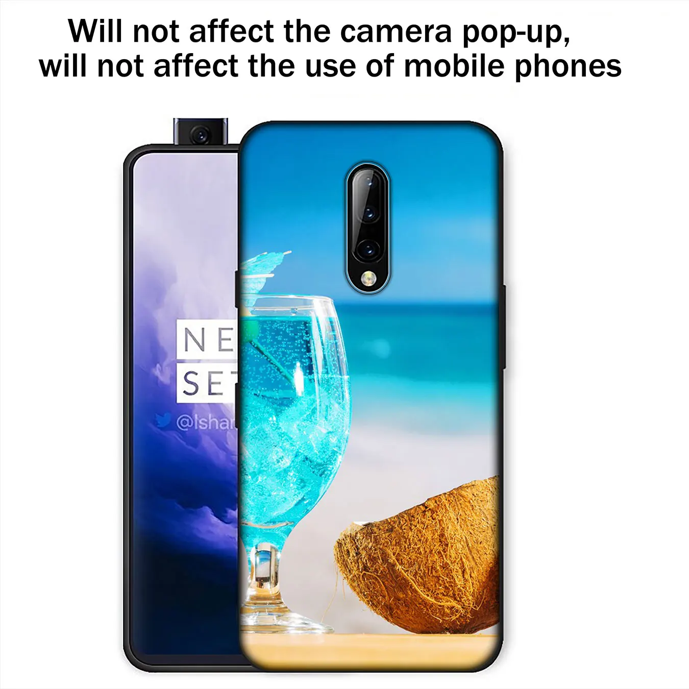 IYICAO Fruit Coconut In Blue Sky Beach Soft Silicone TPU Black Phone Case for OnePlus 7T 7 Pro 6T 6 5T 5 One Plus 7Pro Cover |