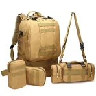 Тактический рюкзак 4 в 1, 50 л, военный армейский рюкзак с системой Молле, спортивная сумка, водонепроницаемый рюкзак для активного отдыха, Походов, Кемпинга, путешествий, 3D рюкзак, рюкзак