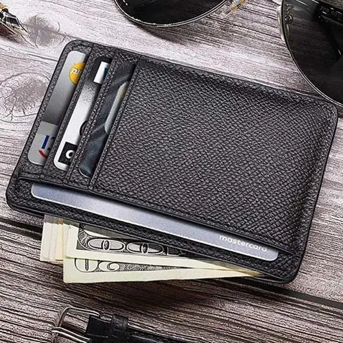 

6 Cards Holder Men's Business Pocket Slim Thin ID Credit Card Money Holder Wallet Faux leather Man Card Case Wallets