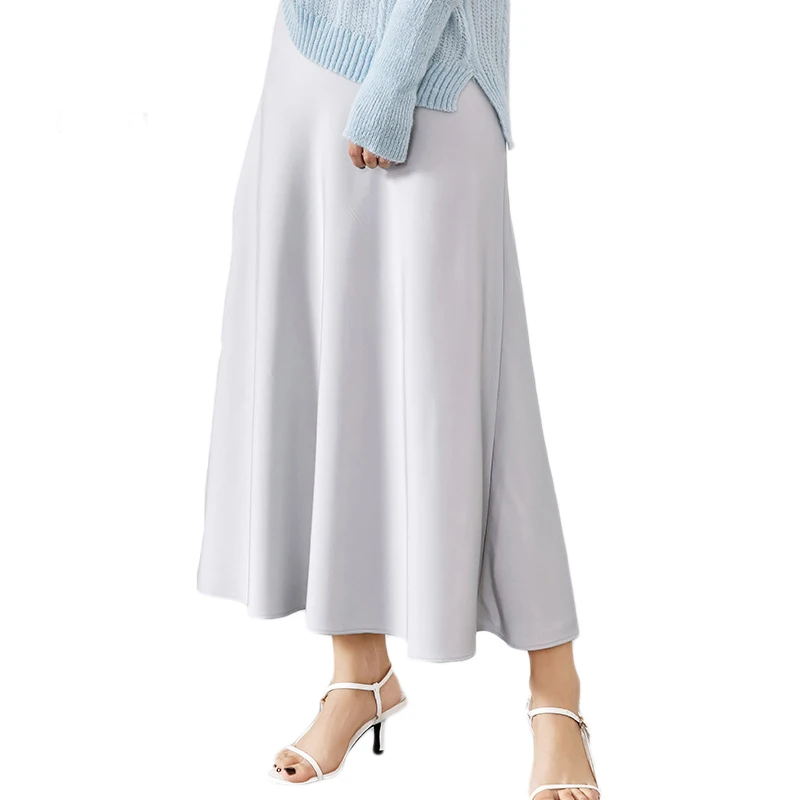 

GOPLUS Women's Skirt A-line Korean Fashion High Solid Waist Plus Size Black Ankle Length Woman Skirts Mujer Faldas Jupe Femme