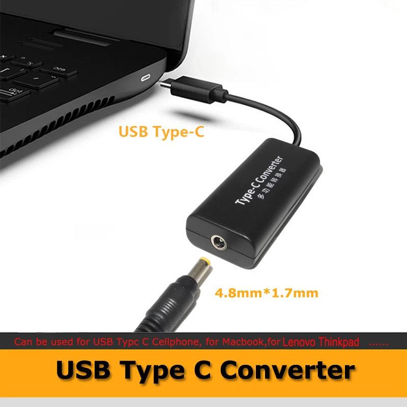 Переходник постоянного тока 4 8x1 7 мм с гнездовым разъемом на USB C адаптер питания