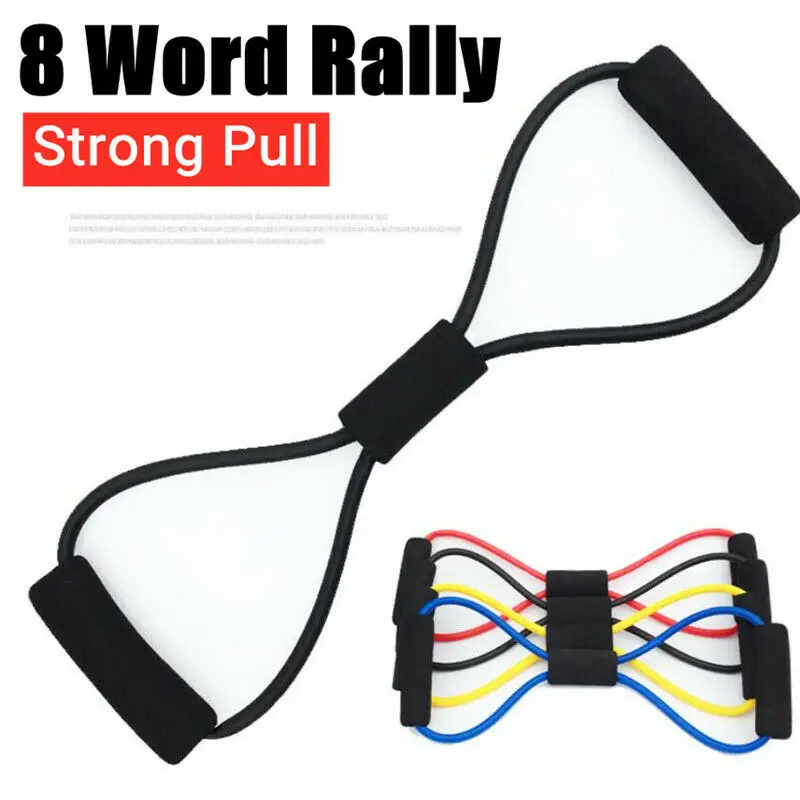

2020 Hot Yoga Gum Fitness Resistance 8 Word Chest Expander Rope Workout Muscle Fitness Rubber Elastic Bands For Sports Exercise6
