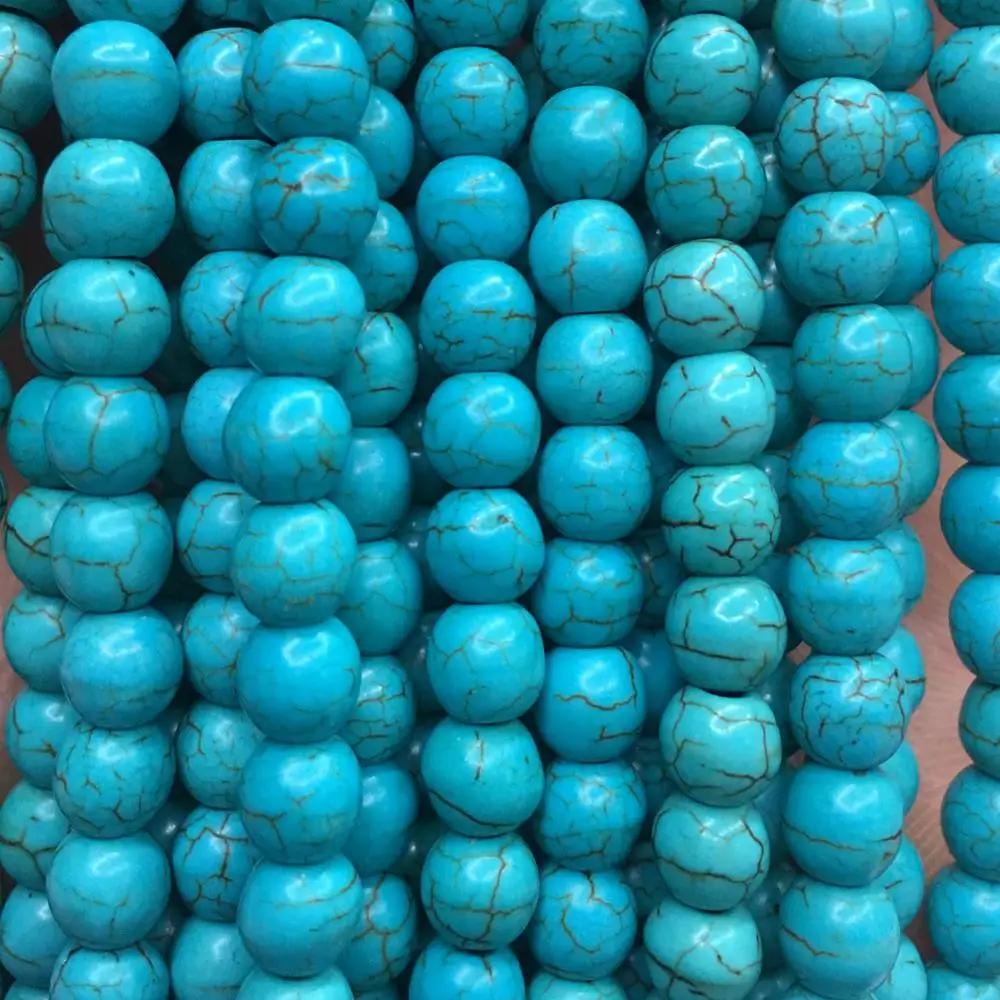 Бесплатная доставка красивые ювелирные изделия 4 мм 6 8 10 синий шарик Howlite для
