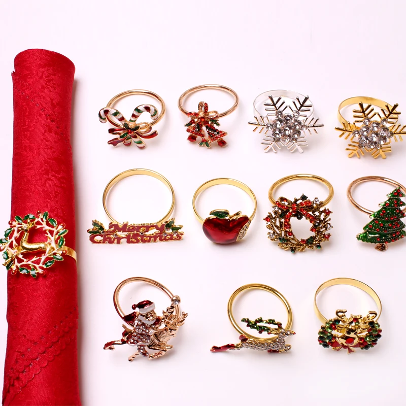 Кольцо для салфеток на рождественскую елку венок из цветов пример отеля 6 шт. | Дом