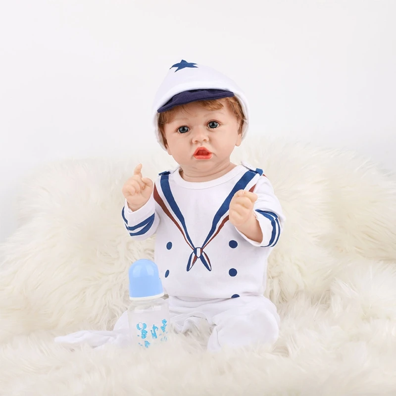 

58cm Realistic Doll Baby Soft Body Silicone Lifelike Toy Open Eyes Boy for Children Kids Gift