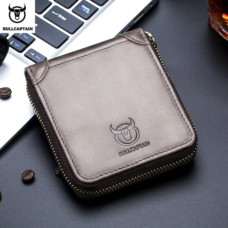 Кошелек BULLCAPTAIN мужской кожаный клатч с RFID защитой бумажник для мелочи посылка