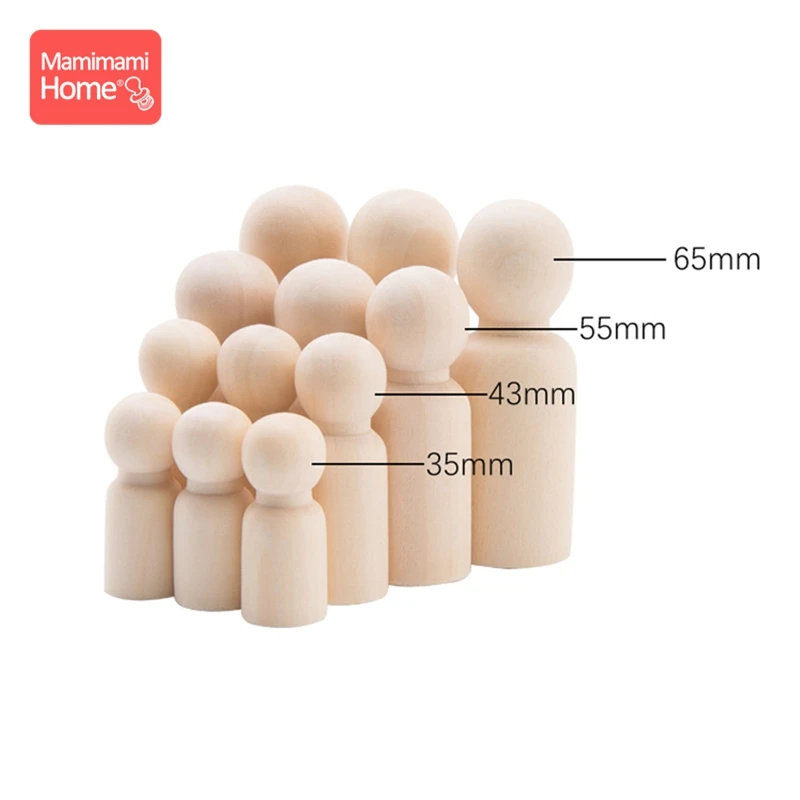 60 шт. деревянный кукольный колышек DIY Цвет картина колышки для кукол