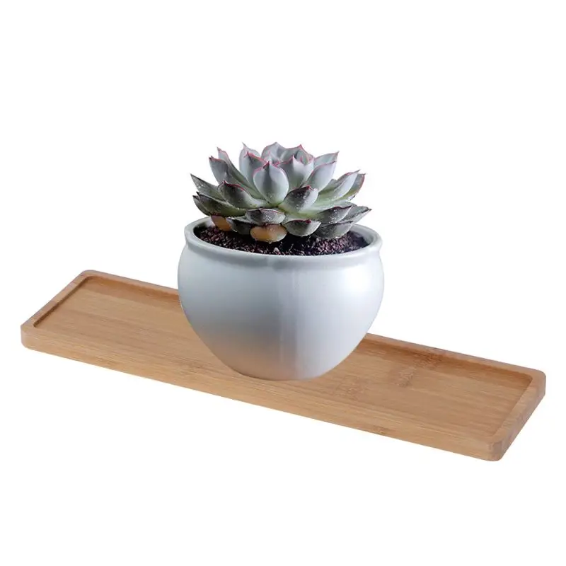 

Поднос для растений прямоугольной формы, из бамбука, дерева, горшок для суккулентов