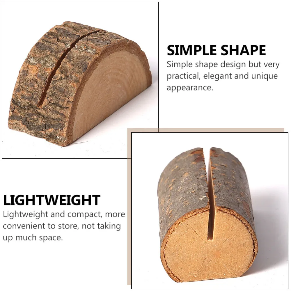 

10PCS Wood Base Photo Clip Household Office Party Desktop Ornament Memo Clip