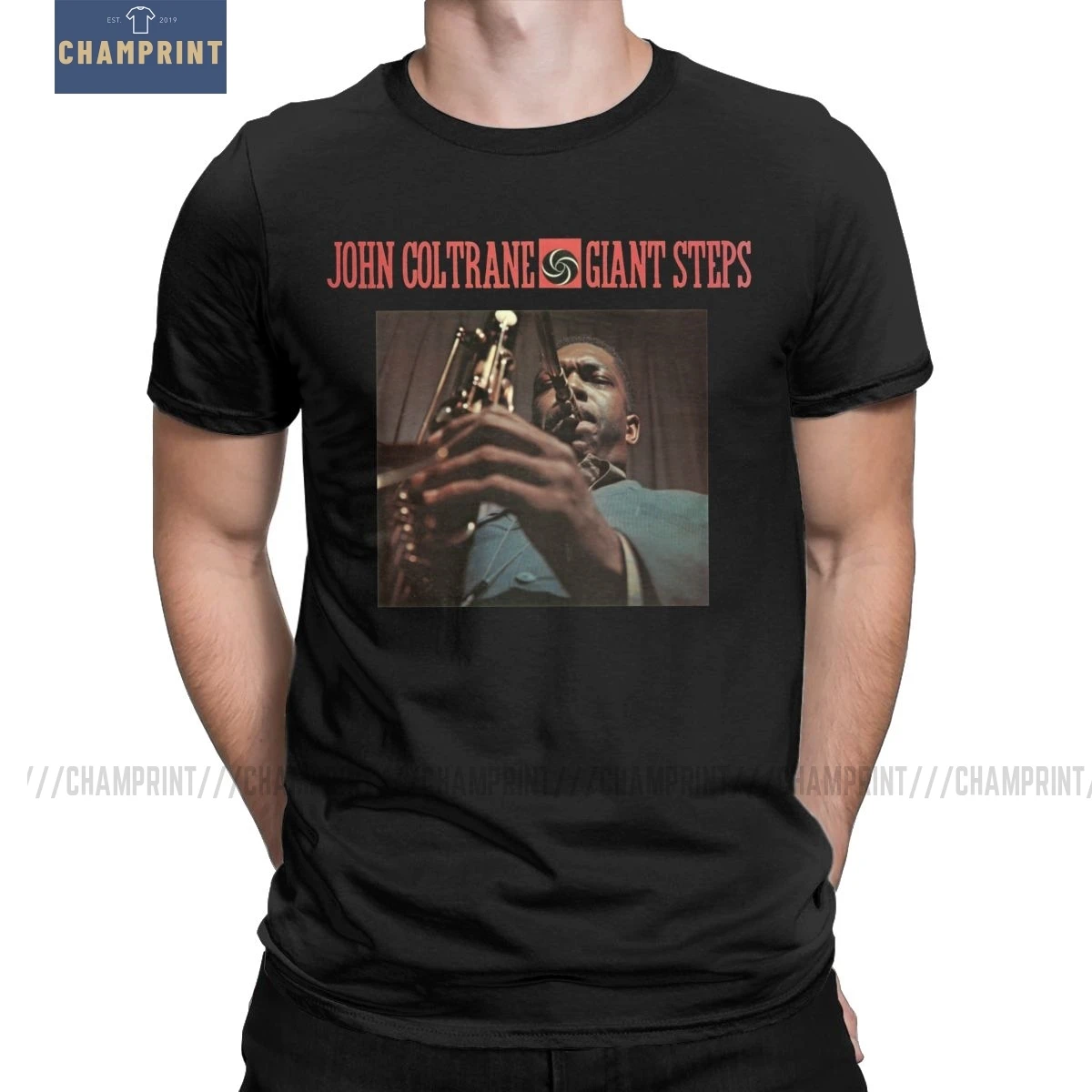 Футболка мужская хлопковая с коротким рукавом винтажная майка принтом John Coltrane's