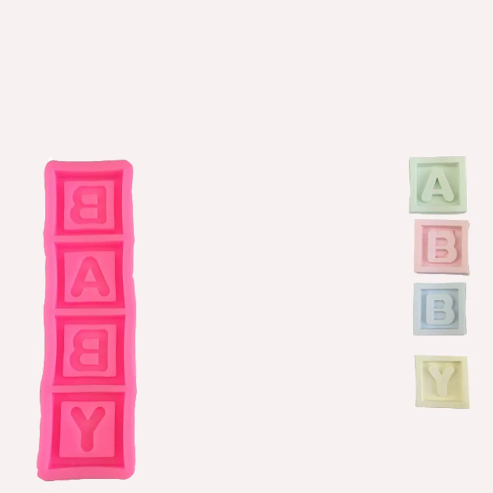 

Baby Square Letter Chocolate Flip Silicone Mold Cake Decoration Baking Tool Drop Glue Plaster Molds Candle Mold Resin Mold