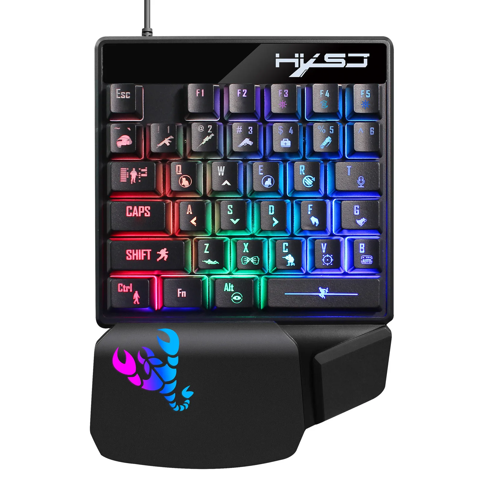 

Single-Handed backlit Keyboard Mouse Set 35 Keys Mini USB Wired Keyboard Wired USB Backlit Keyboard Mechanical Feeling