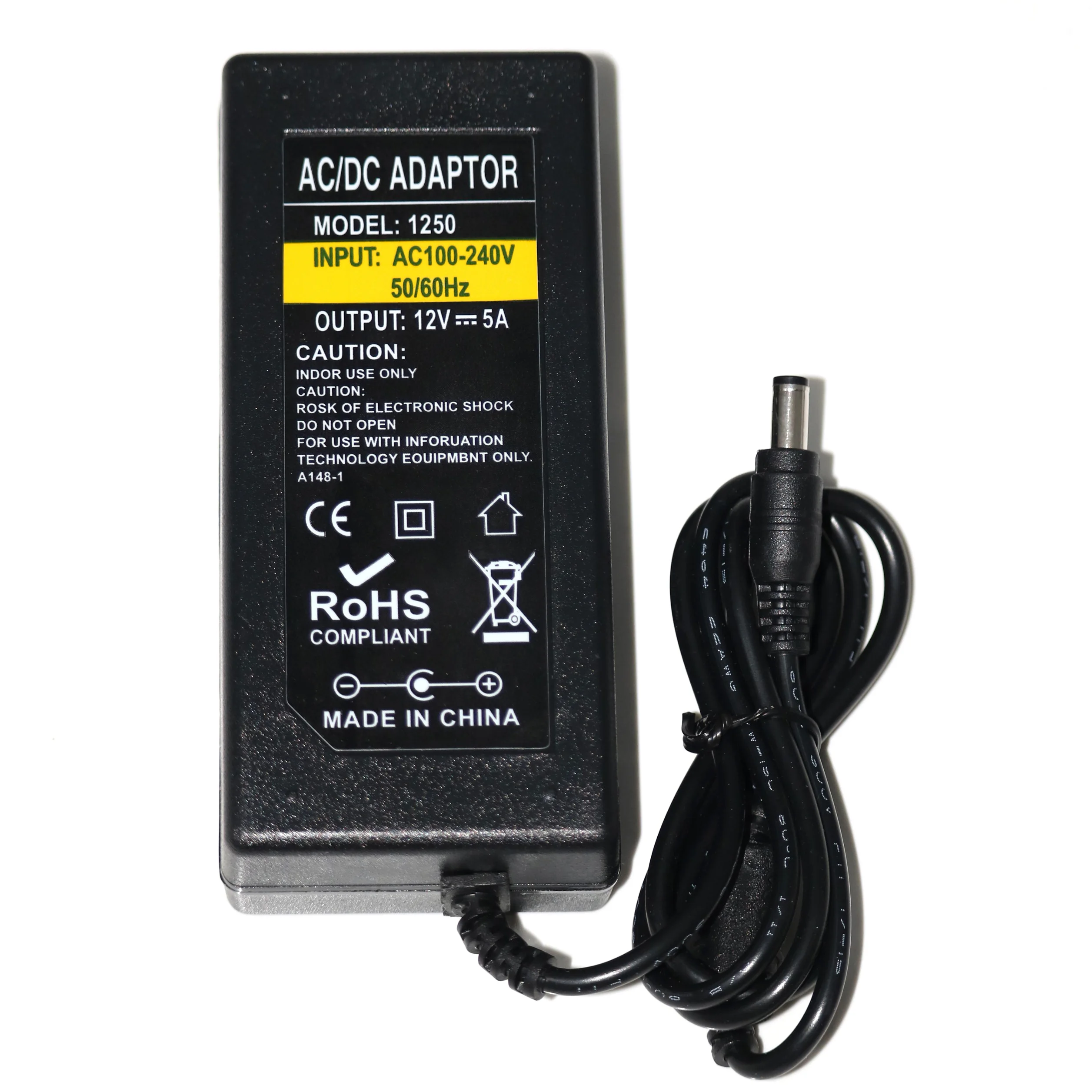 Адаптер питания 12 В 5 А преобразователь переменного и постоянного тока от 100-220 до