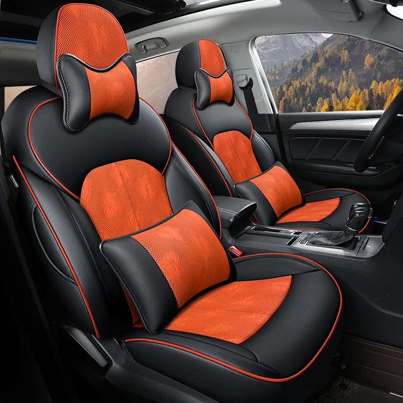 BLACK YELLOW LUX Пользовательские чехлы для автомобильных сидений кожаные подходят для авто ROEWE RX5 автомобильные коврики для стола или пола автомобильные аксессуары Стайлинг авточехлы - Название цвета: BLACK YELLOW LUX