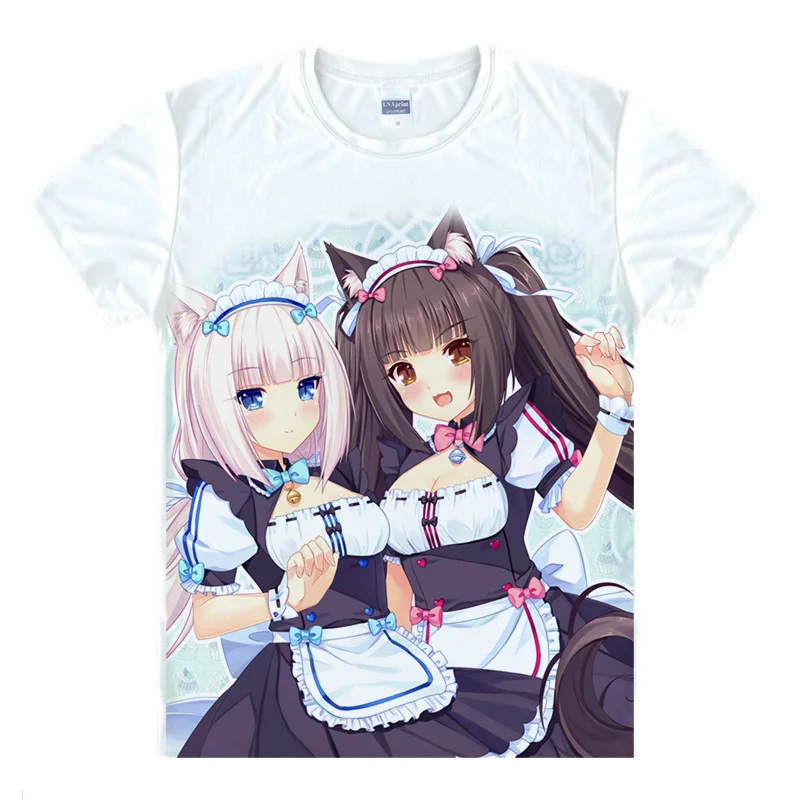 Футболка Nekopara OVA с принтом для косплея Мужская футболка ванильным котом
