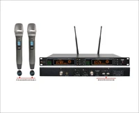 high quality long distance 100 frequency uhf dual channel wireless microphone professional
