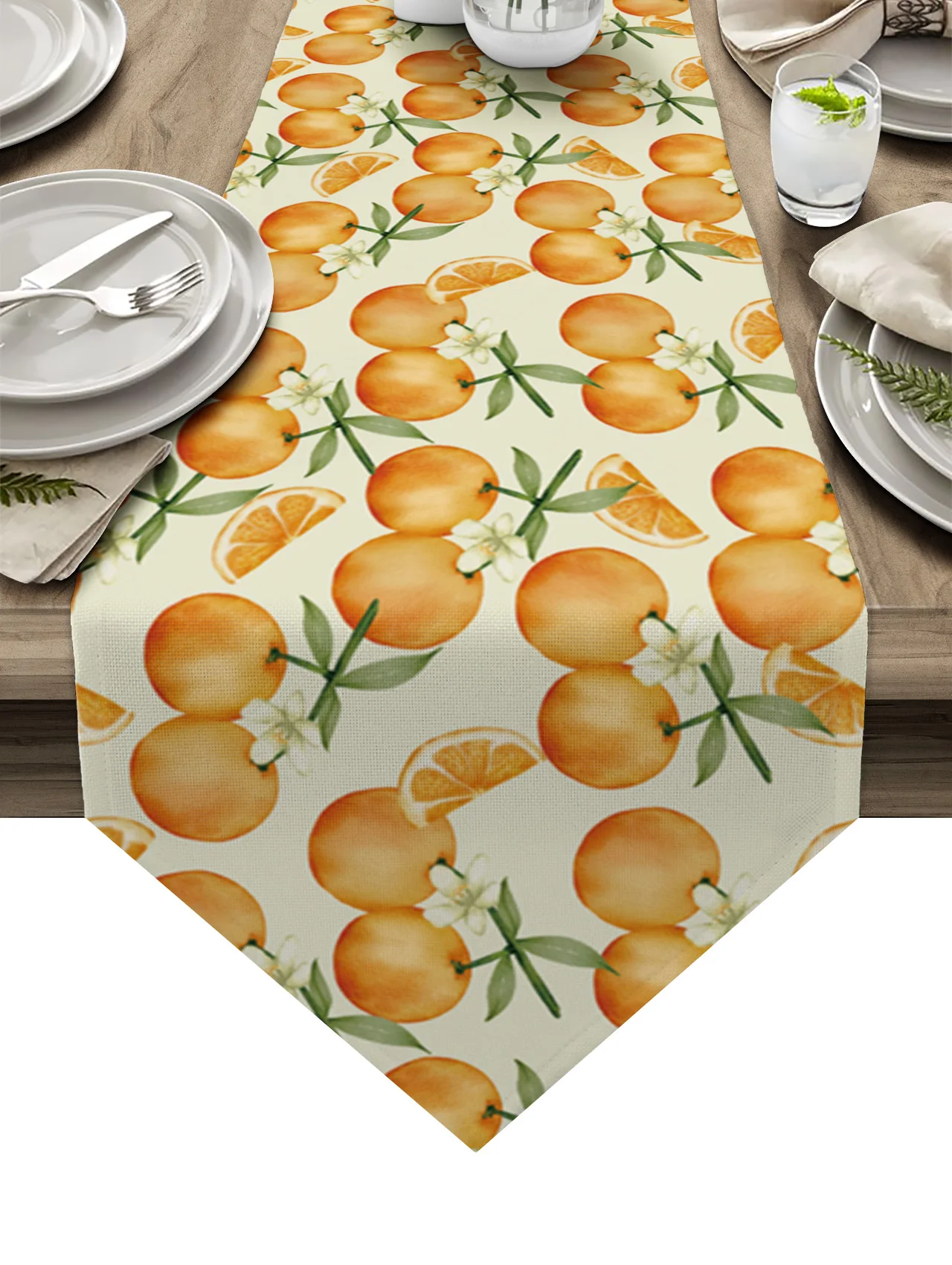

Современная оранжевая скатерть с изображением растений, фруктов, свадьбы, вечевечерние НКИ, праздника, украшение для дома, коврик для стола,...