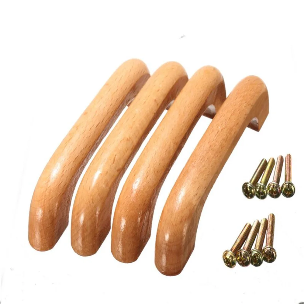 6 шт Массив дерева незавершенные круглые ручки для ящиков Ручки Кухонные шкафы