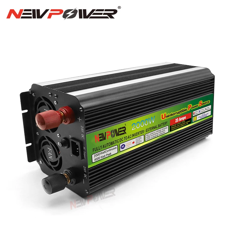 Инвертор мощности 1500 Вт/2000 Вт модифицированный дисплей постоянный ток 24 В 12 в