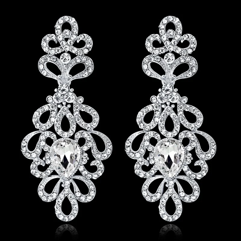 SHEVALUES Роскошные серьги-подвески с искусственными кристаллами висячие серьги