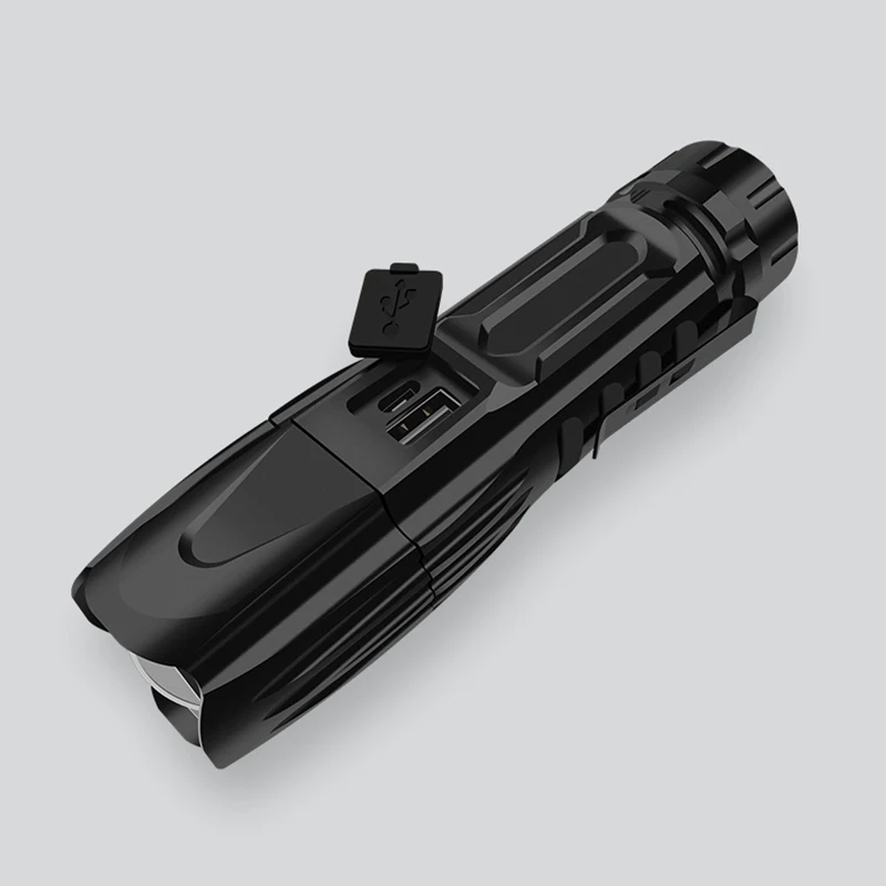 Супер яркий светодиодный тактический фонарь высокой мощности XHP50/70,2/90, охотничий фонарь, USB зарядка, телескопическая лампа с зумом, аккумулятор 26650