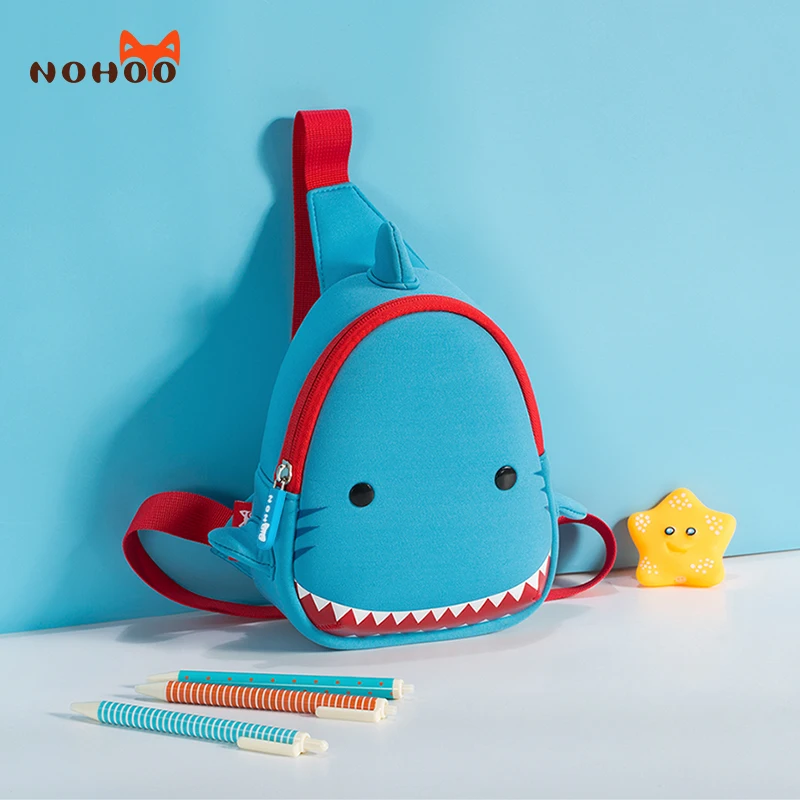 Школьные сумки, NOHOO, Детская сумка для мальчиков от 3 до 6 лет, 3D мультяшный Рюкзак-Акула, Водонепроницаемый Школьный рюкзак для детского сада, mochila escolar