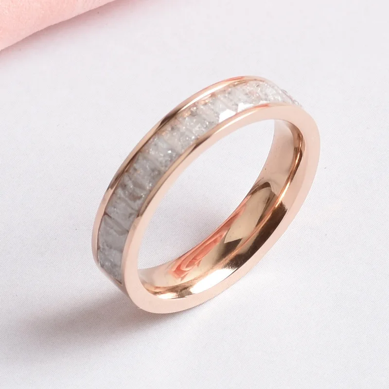 Зимнее Новое Стильное красочное кольцо из нержавеющей стали с криолитом модное