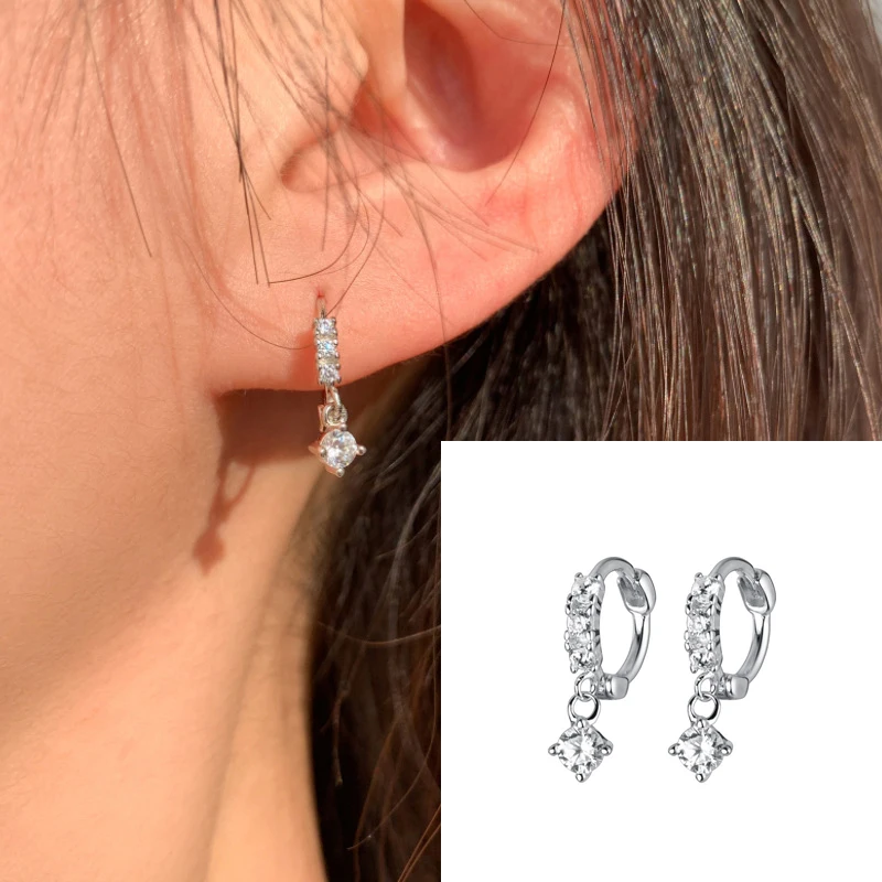 

DIYI S925 Korean Simple Small Exquisite Single Row Zircon Earrings For Girls Women Birthday Stud Earrings Gifts