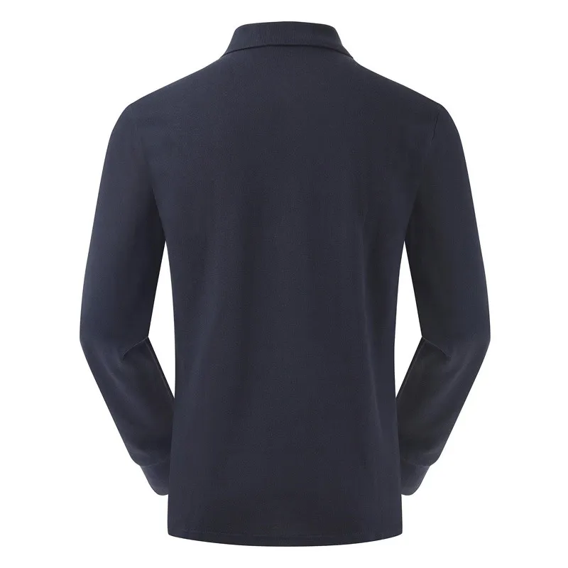 Мужская рубашка-поло с вышивкой и длинным рукавом из натурального хлопка | одежда