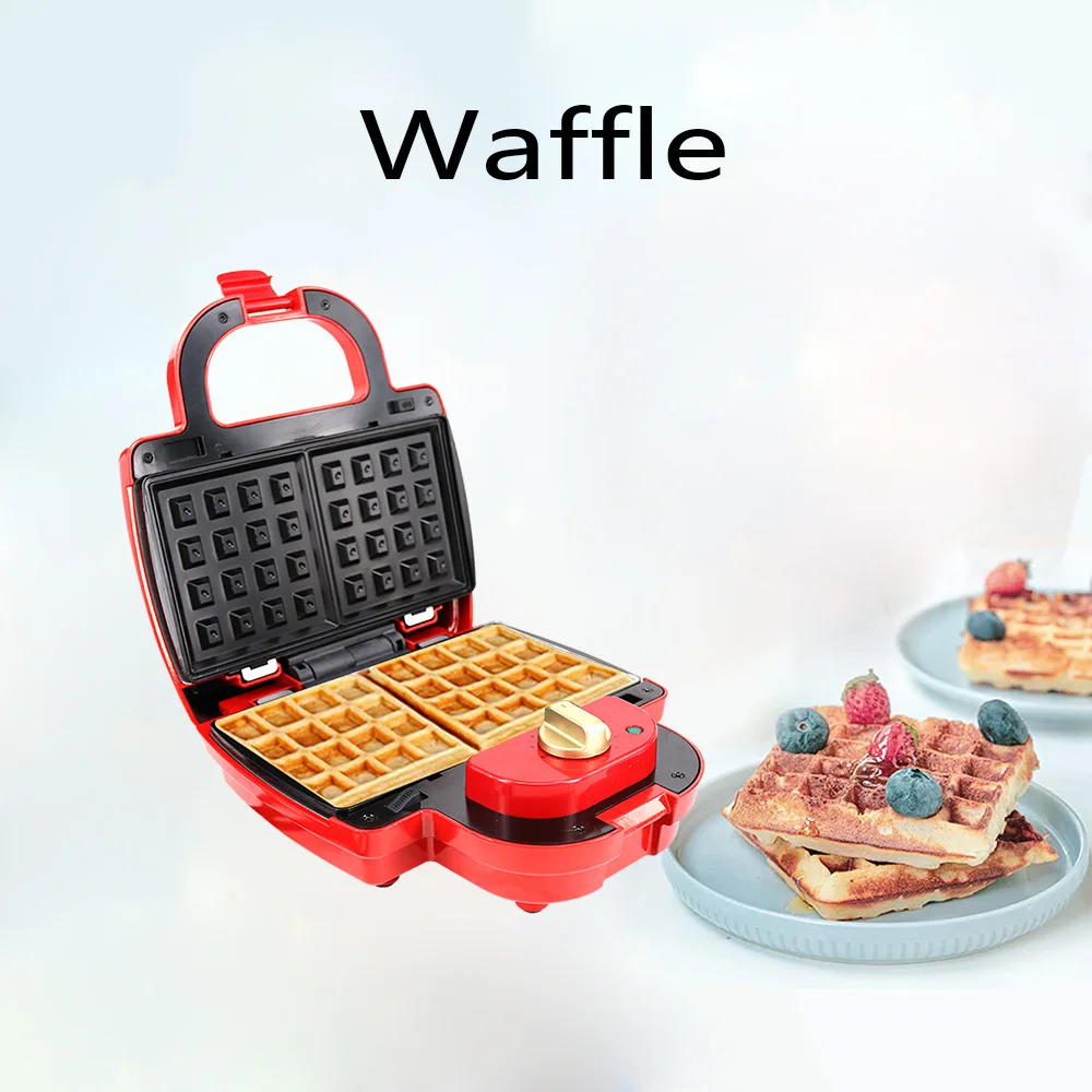 electric waffle iron bread maker sandwich grill 110 220v 3 in 1 high capacity cooking appliances kitchen breakfast machine free global shipping