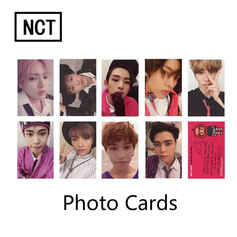 H-9Pieces 8~ 10 шт KPOP NCT 127 бумага мечты фото LOMO карта вишневая бомба мы поднимаем фото открытка-приглашение канцелярские принадлежности украшения поставки вентилятор подарок - Цвет: H-9Pieces