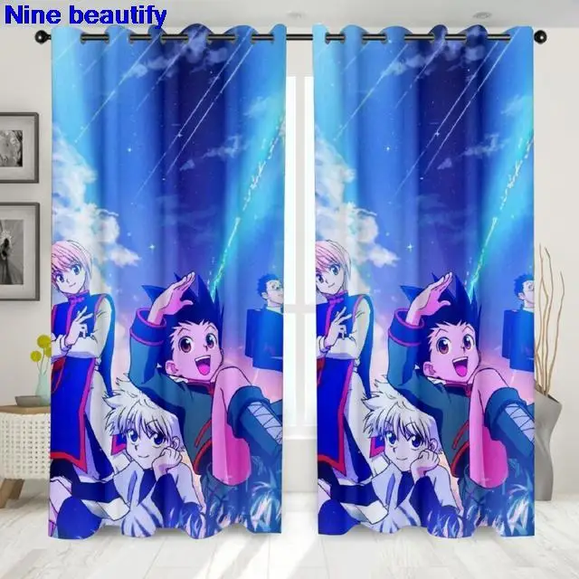 

3D Cartoon Super HUNTER×HUNTER Killua Zoldyck 2 Panels/Set Window Curtains Game Blockout Photo Curtain Print Fabric Window