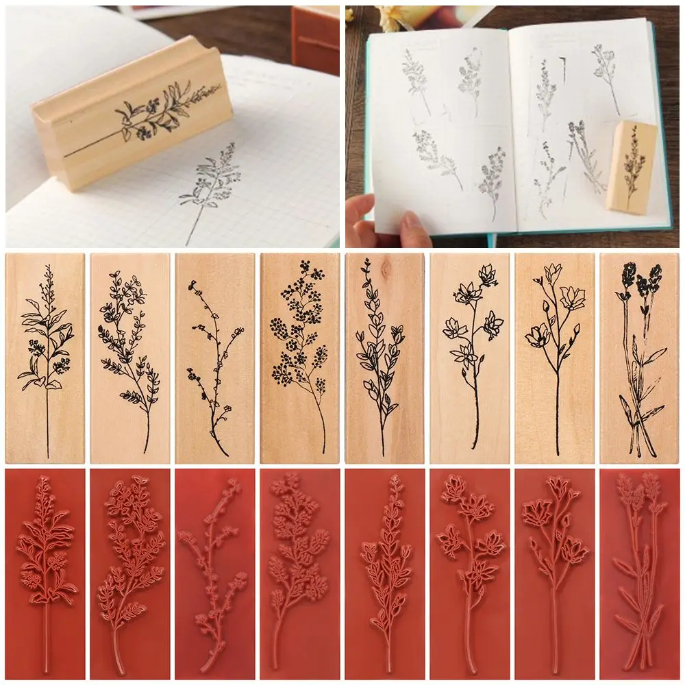

1PC Stamping Home Arts Garden Vintage grass plants DIY wooden rubber stamps Scrapbooking