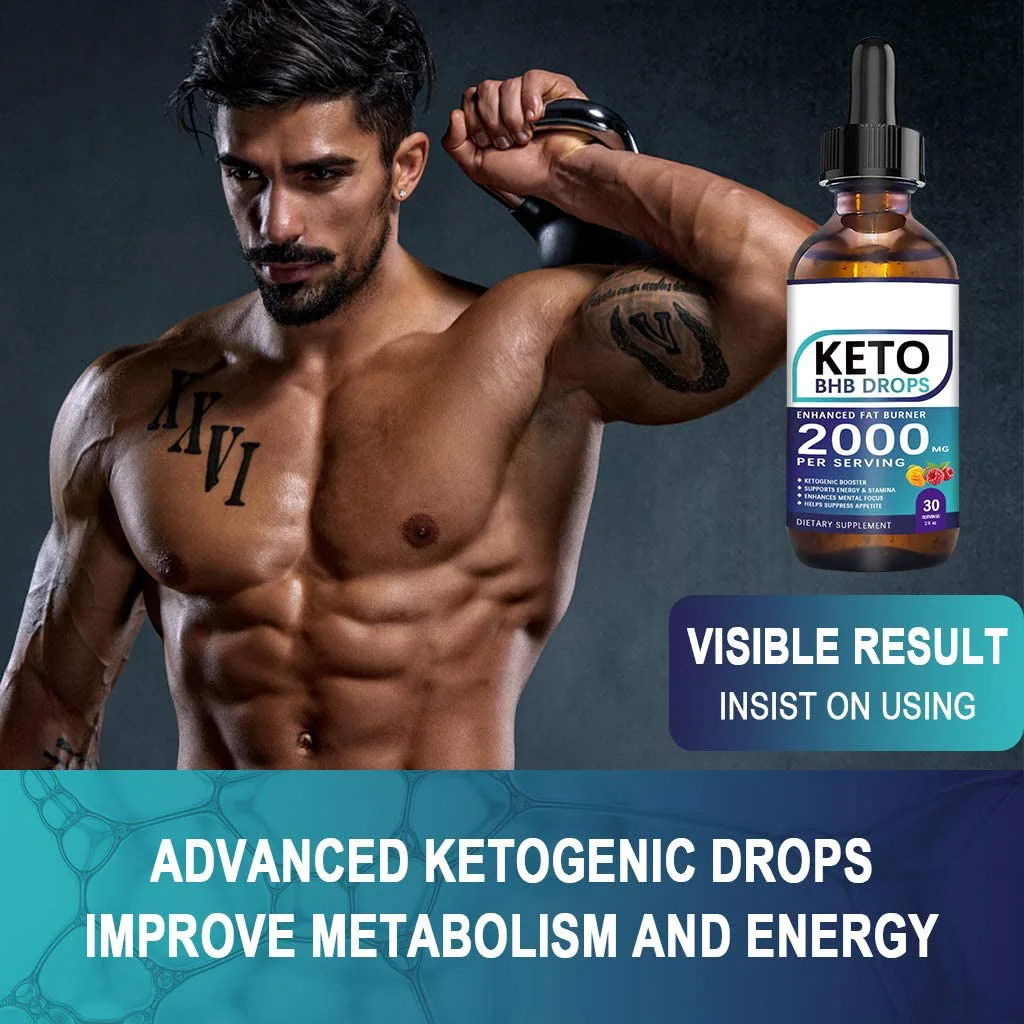 60ML Keto Drops Fat Burner Formula To Boost Metabolism Keto Diet Drops Weight Loss Ketogenic Supplement For Men And Women