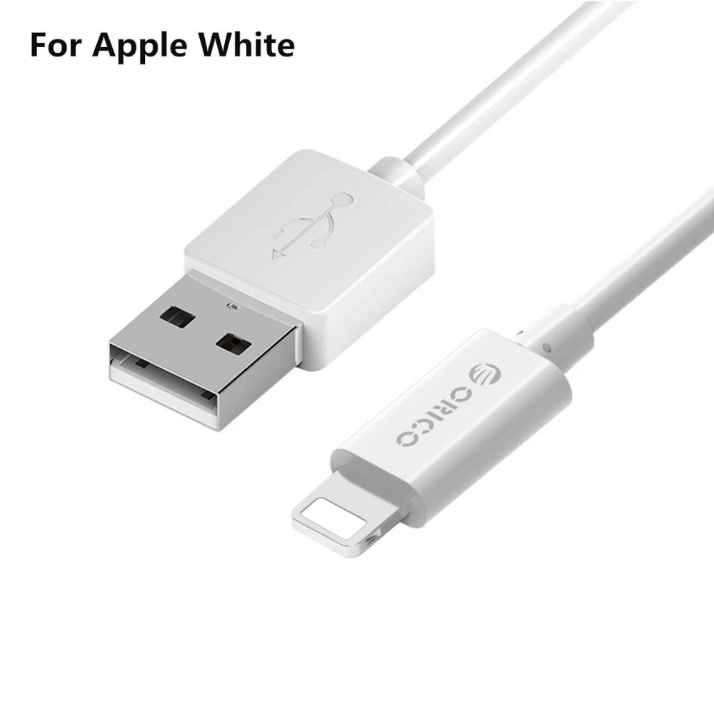 ORICO USB кабель для Iphone 8 7 6s plus X Ipad зарядный кабель USB с подсветкой синхронизировать мобильный телефон зарядное устройство Шнур адаптер данных 1 м - Цвет: For Apple White