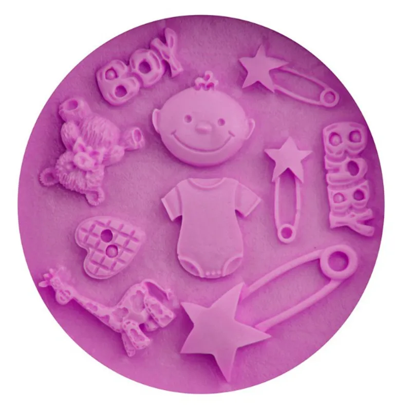 

DIY Baby Shower Party Cake Silicone Baking Mold Fondant Cake Decorating Tools Candy Mold Clay Chocolate Gumpaste Moulds