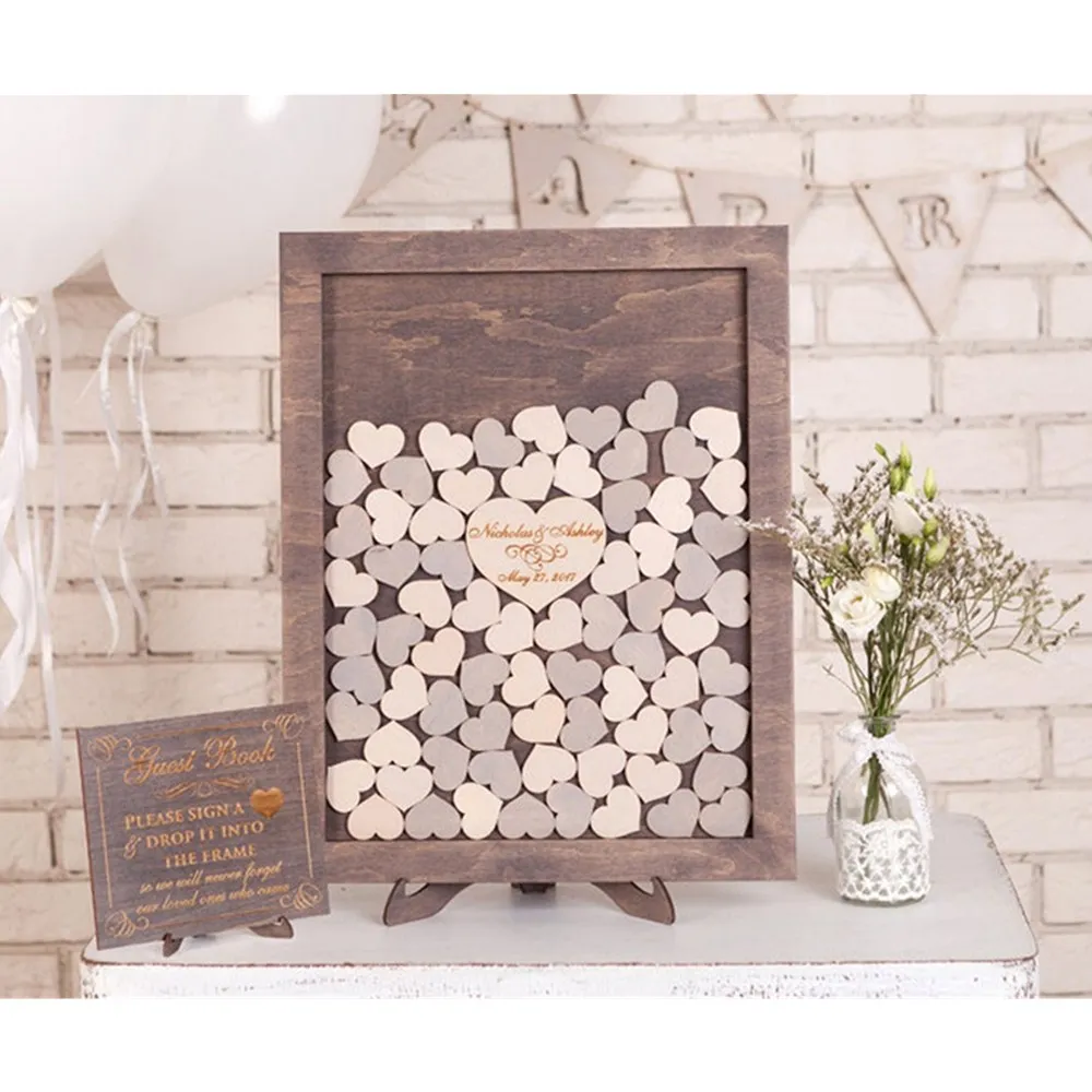 

Personalize Wedding Guest Book Alternative Rustic Guestbook, Custom birthday party Baptism guestbook Wish Box, Drop box