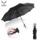 Складной автоматический зонт от дождя для женщин и мужчин, большие ветронепроницаемые автоматические зонтики с покрытием черного цвета 10 к