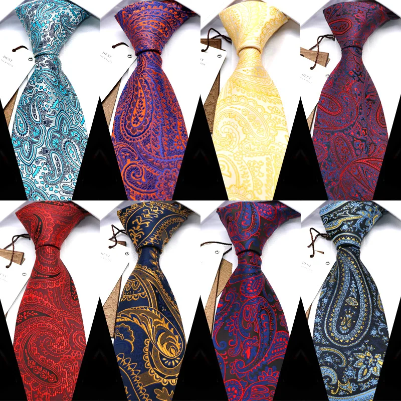 Классический мужской галстук YISHLINE шириной 8 см Модный деловой Галстук Пейсли