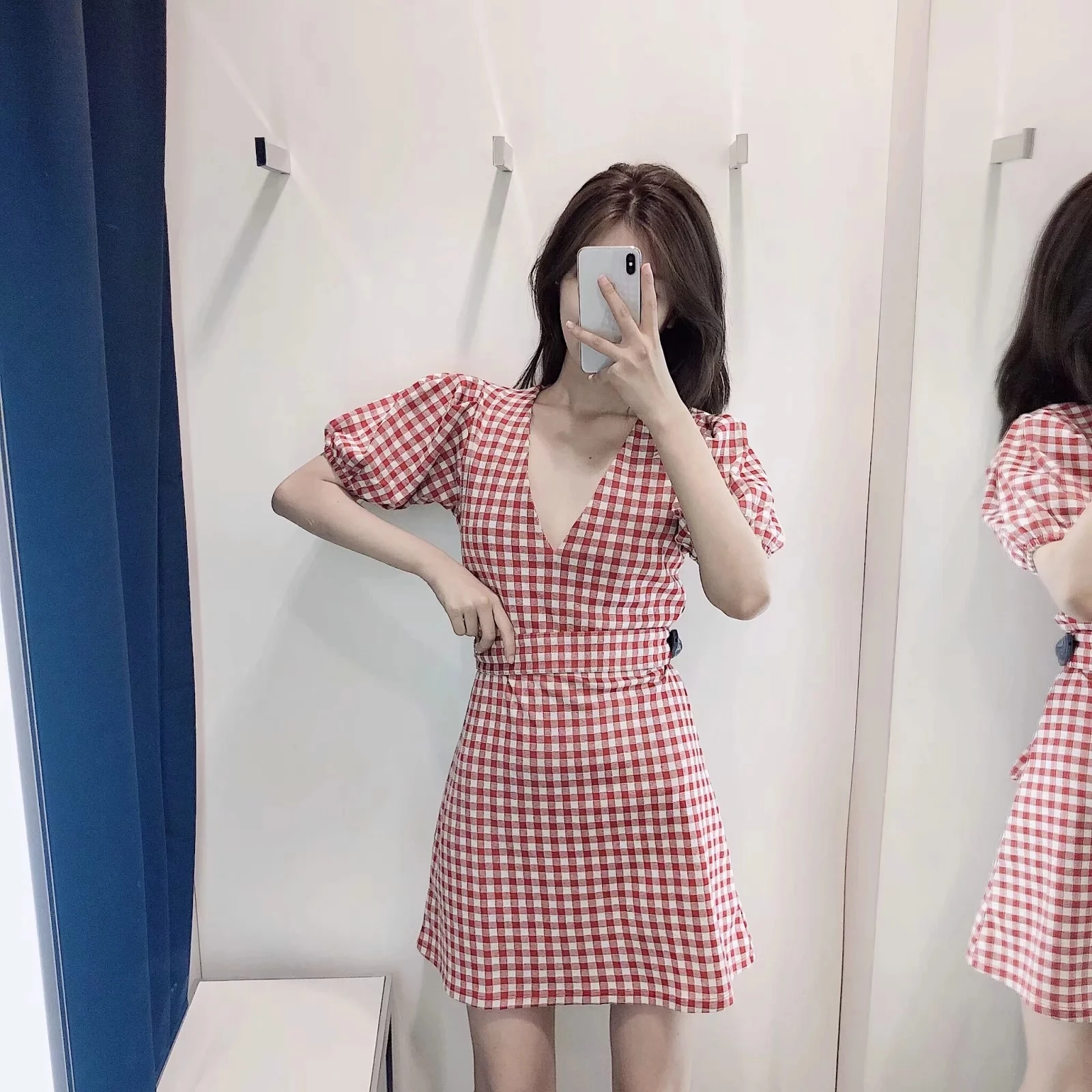 Женское платье осень элегантный стиль vestidos de ep v-образным вырезом клетчатое мини-платье А-силуэта vestidos de fiesta de noche шикарное вечернее платье