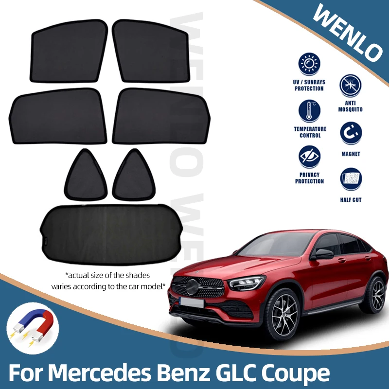 

Магнитный солнцезащитный козырек для окон Mercedes Benz GLC Class Coupe X253 C253 2017-2021